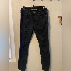 Express Black Distressed Jean